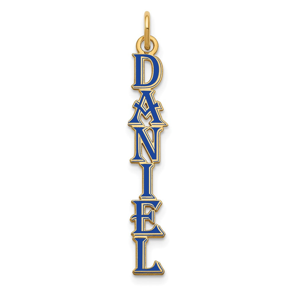 10k Yellow Gold  Algerian Font Epoxy Name Plate Charm