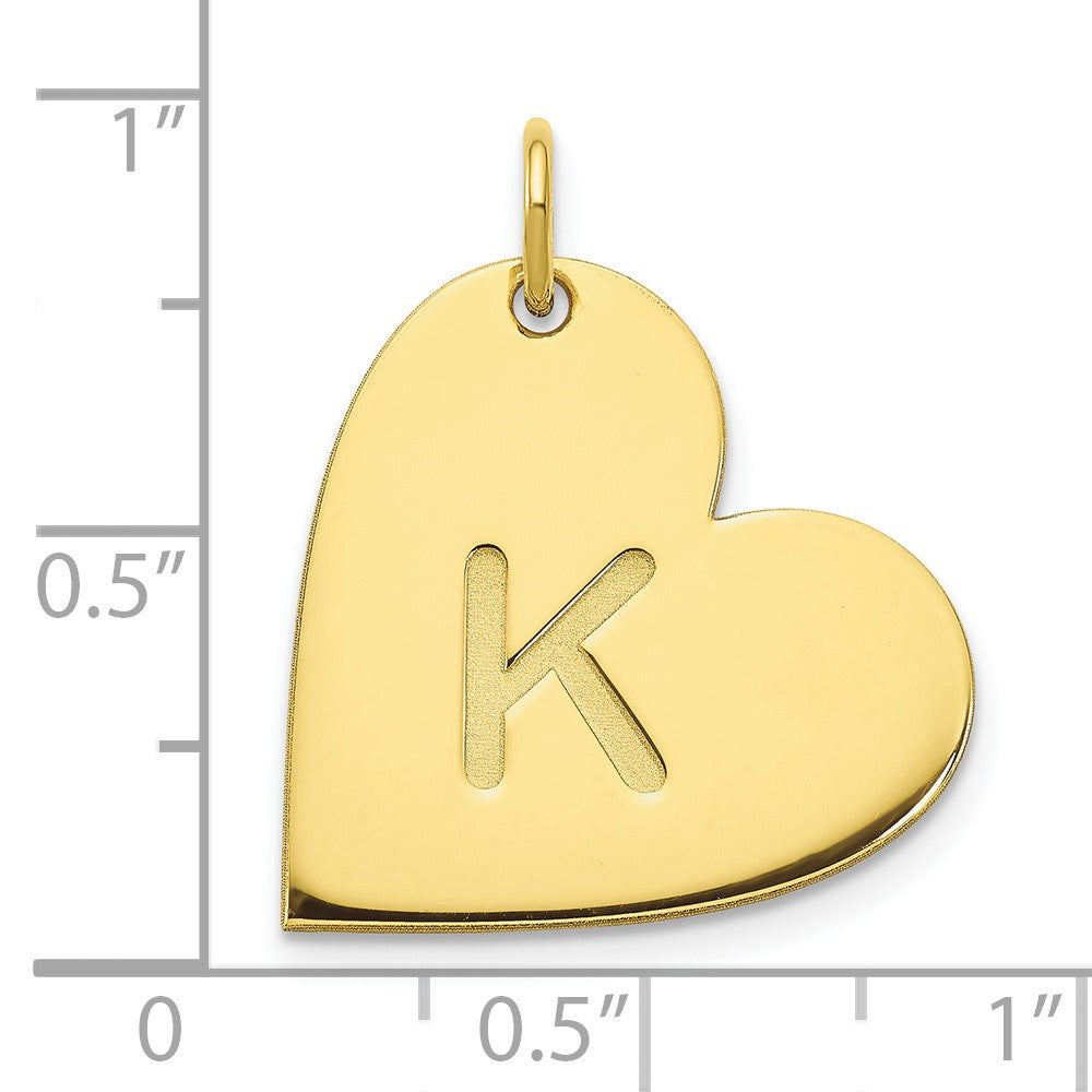 10k Yellow Gold Initial Heart Charm