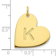 10k Yellow Gold Initial Heart Charm