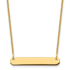 10k Yellow Gold Small Blank Bar Necklace