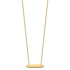 10k  Yellow Gold Small Oblong Blank Bar Necklace