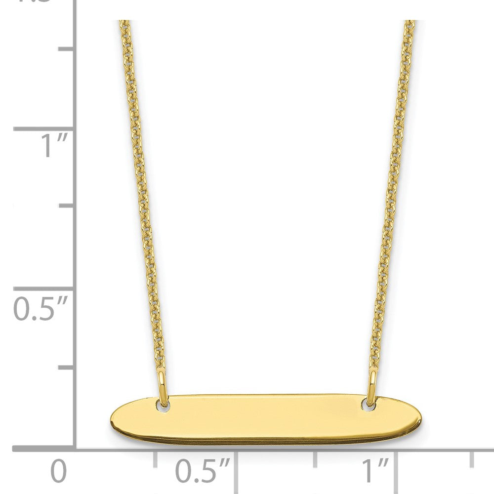 10k  Yellow Gold Small Oblong Blank Bar Necklace