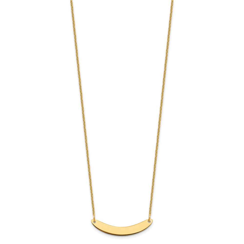 10k Yellow Gold Small Curved Blank Bar Necklace