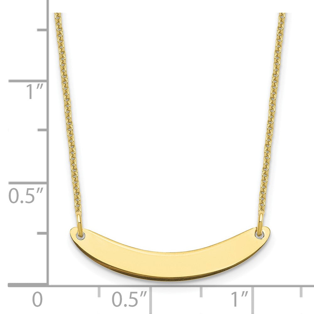 10k Yellow Gold Small Curved Blank Bar Necklace