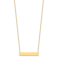 10k Yellow Gold Medium Blank Bar Necklace