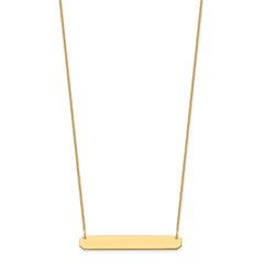 10k Yellow Gold Medium Blank Bar Necklace