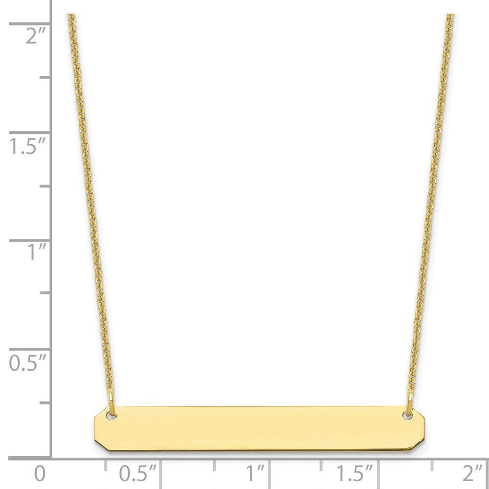 10k Yellow Gold Medium Blank Bar Necklace