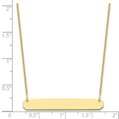 10k Yellow Gold Medium Blank Bar Necklace