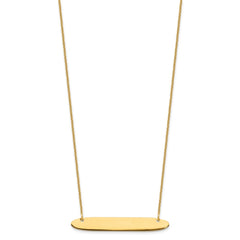 10k Yellow Gold Medium Oblong Blank Bar Necklace