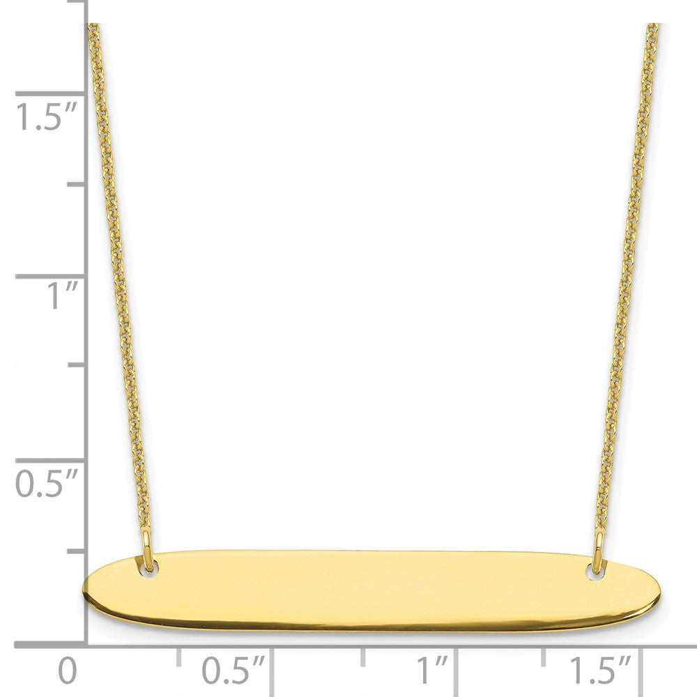 10k Yellow Gold Medium Oblong Blank Bar Necklace