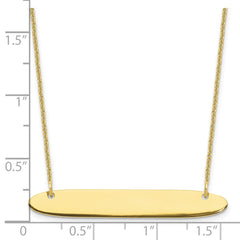 10k Yellow Gold Medium Oblong Blank Bar Necklace