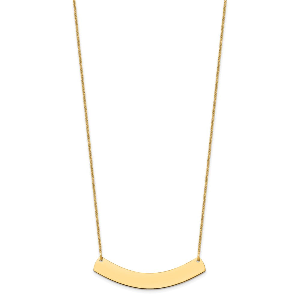 10k Yellow Gold Medium Curved Blank Bar Necklace