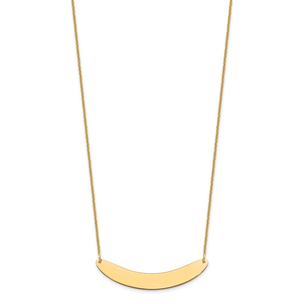 10k Yellow Gold Medium Curved Blank Bar Necklace