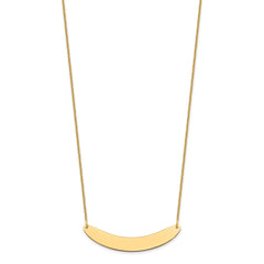 10k Yellow Gold Medium Curved Blank Bar Necklace