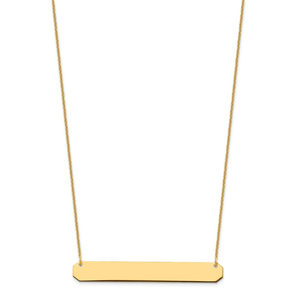 10k Yellow Gold Large Blank Bar Necklace