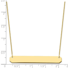 10k Yellow Gold Large Blank Bar Necklace