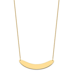 10k Yellow Gold Large Curved Blank Bar Necklace