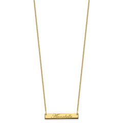 10k Yellow Gold Small EDWARDIAN SCRIPT Bar Necklace