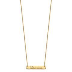 10k Yellow Gold Small EDWARDIAN SCRIPT Bar Necklace