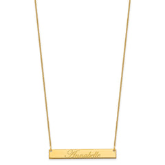 10k Yellow Gold Medium EDWARDIAN SCRIPT Bar Necklace