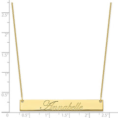 10k Yellow Gold Large EDWAEDIAN SCRIPT Bar Necklace