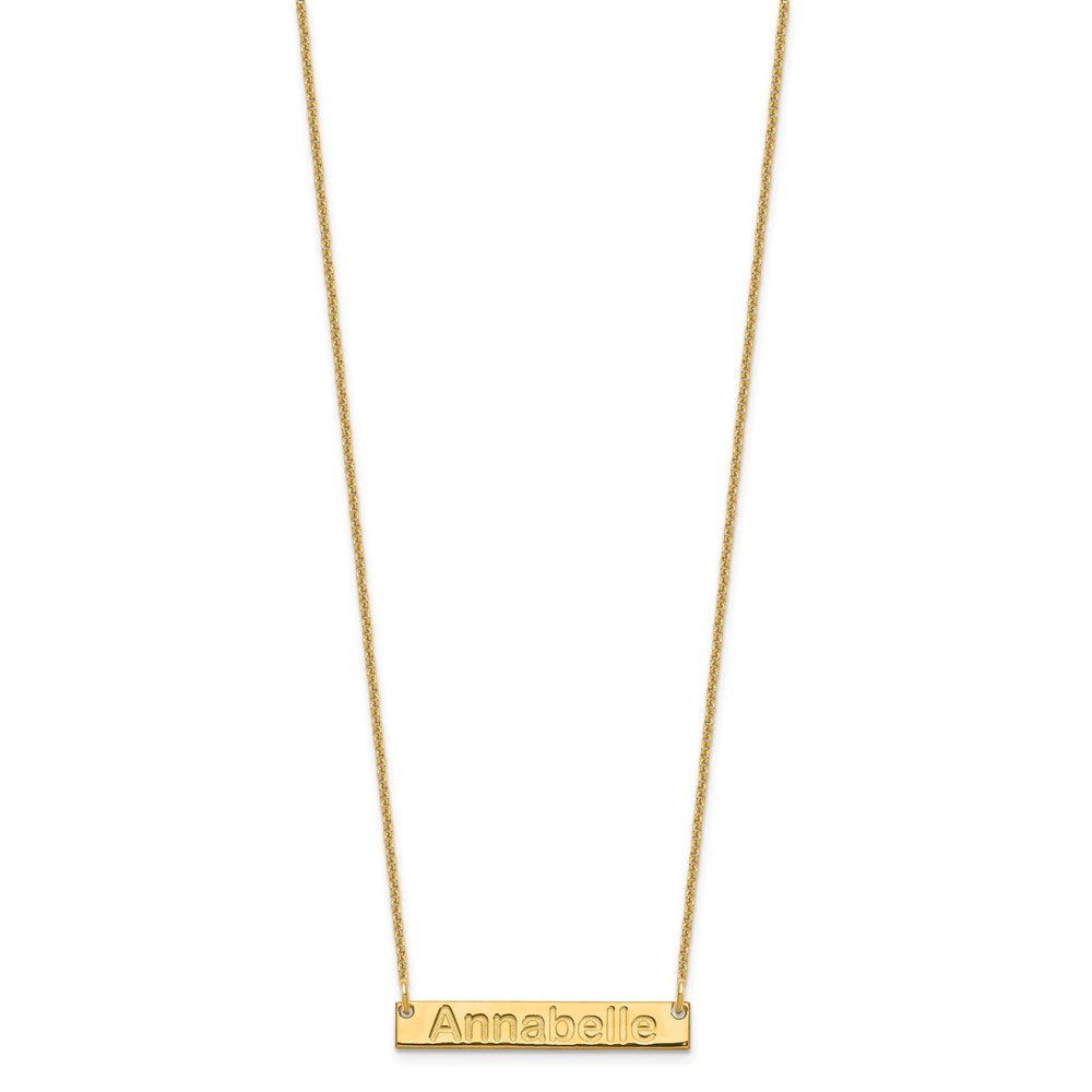 10k Yellow Gold Small ARIAL ROUNDED Bar Necklace