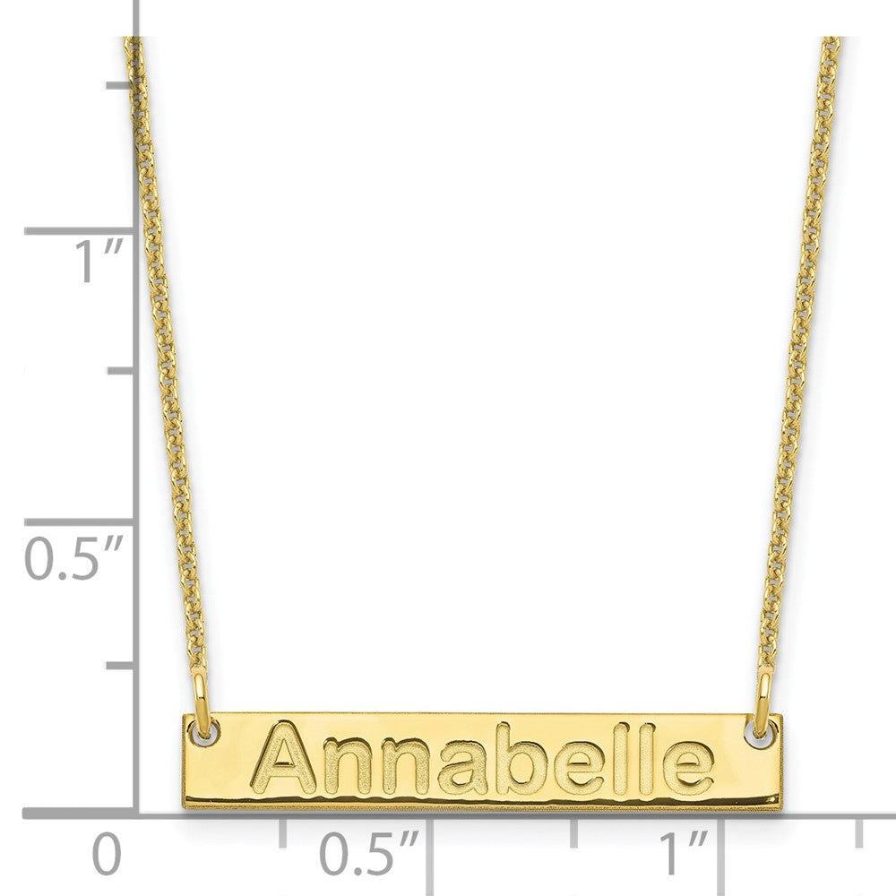 10k Yellow Gold Small ARIAL ROUNDED Bar Necklace