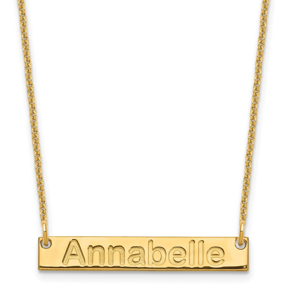 10k Yellow Gold Small ARIAL ROUNDED Bar Necklace - 2
