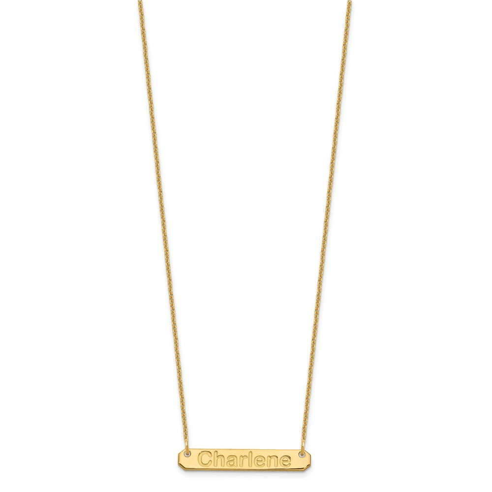 10k Yellow Gold Small ARIAL ROUNDED Bar Necklace