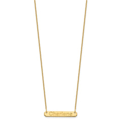 10k Yellow Gold Small ARIAL ROUNDED Bar Necklace