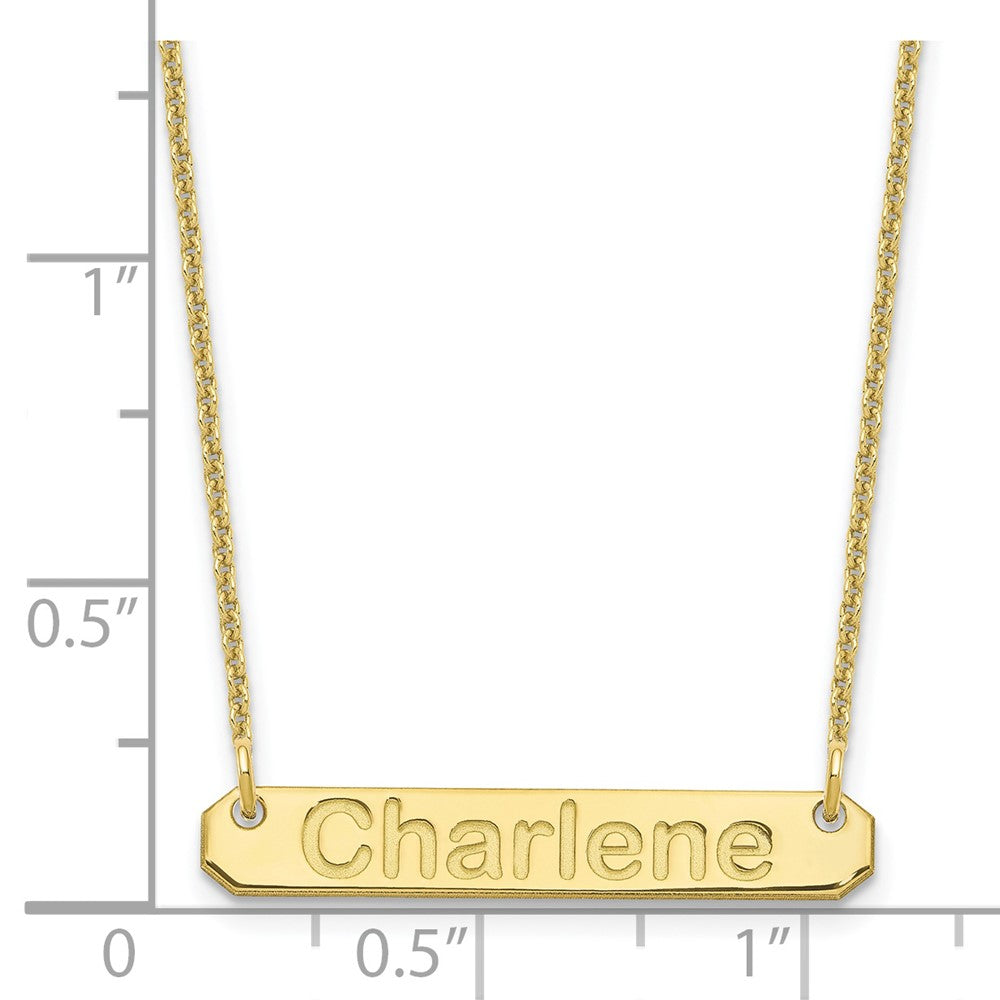 10k Yellow Gold Small ARIAL ROUNDED Bar Necklace