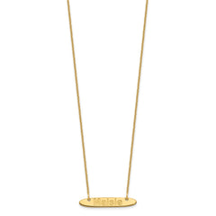 10K Small Polished Oblong Arial Rounded Bar Necklace