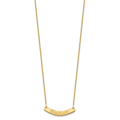 10k Yellow Gold Small ARIAL ROUNDED Curved Bar Necklace