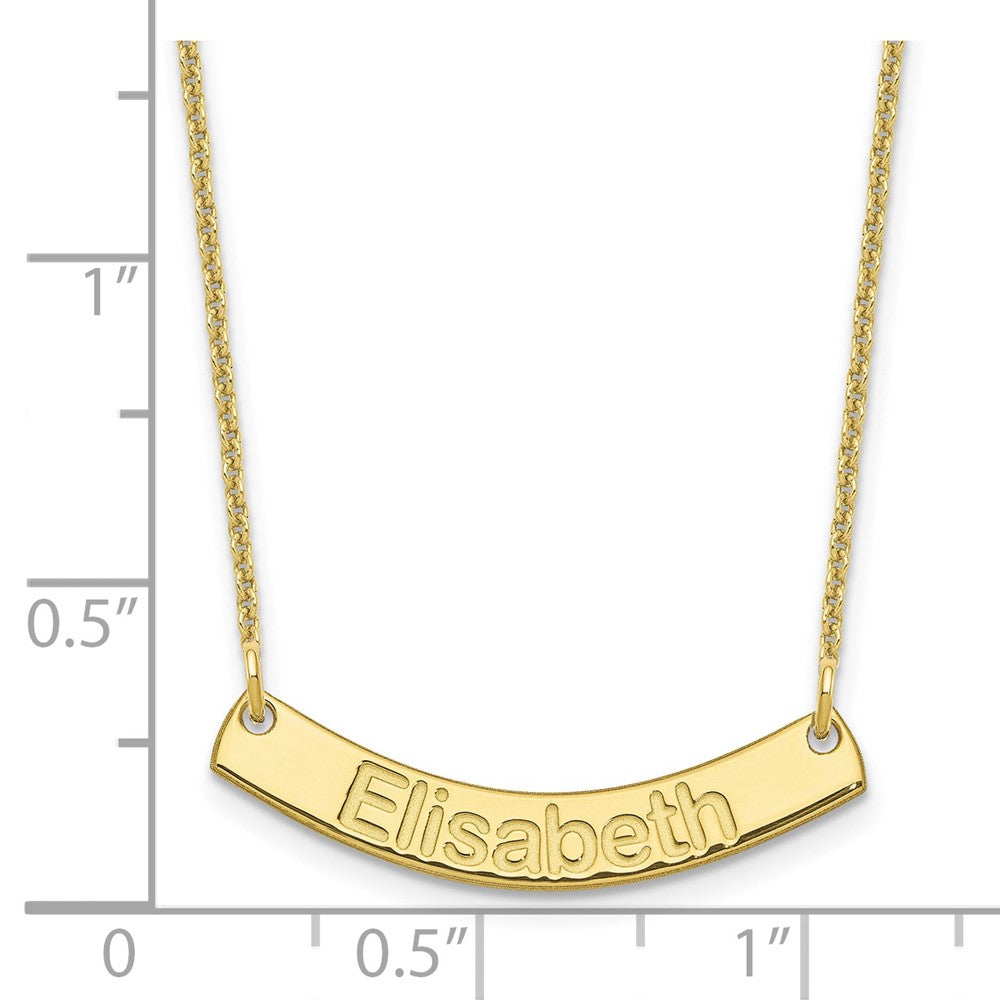 10k Yellow Gold Small ARIAL ROUNDED Curved Bar Necklace