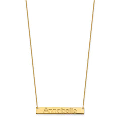 10k Yellow Gold Medium ARIAL ROUNDED Bar Necklace