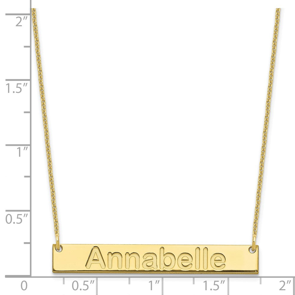 10k Yellow Gold Medium ARIAL ROUNDED Bar Necklace