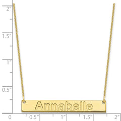 10k Yellow Gold Medium ARIAL ROUNDED Bar Necklace