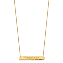 10k Yellow Gold Medium ARIAL ROUNDED Bar Necklace