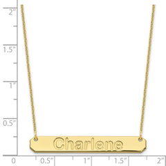 10k Yellow Gold Medium ARIAL ROUNDED Bar Necklace