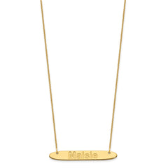 10K Medium Polished Oblong Arial Rounded Bar Necklace