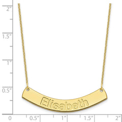 10k Yellow Gold Medium ARIAL ROUNDED Curved Bar Necklace