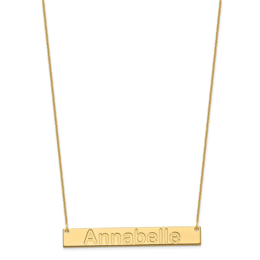 10k Yellow Gold Large ARIAL ROUNDED Bar Necklace