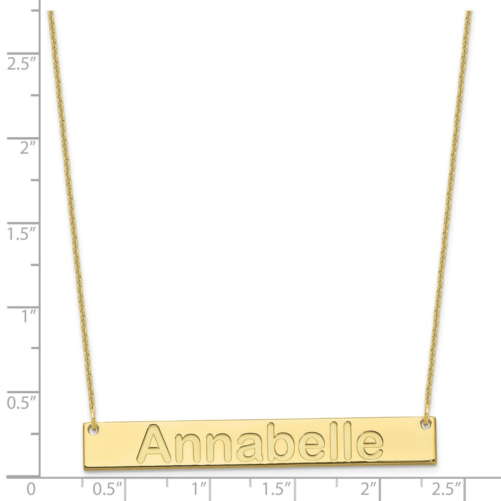 10k Yellow Gold Large ARIAL ROUNDED Bar Necklace