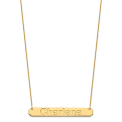 10k Yellow Gold Large ARIAL ROUNDED Bar Necklace