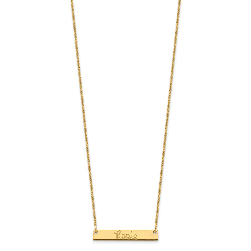 10k Yellow Gold Small Signature Bar Necklace