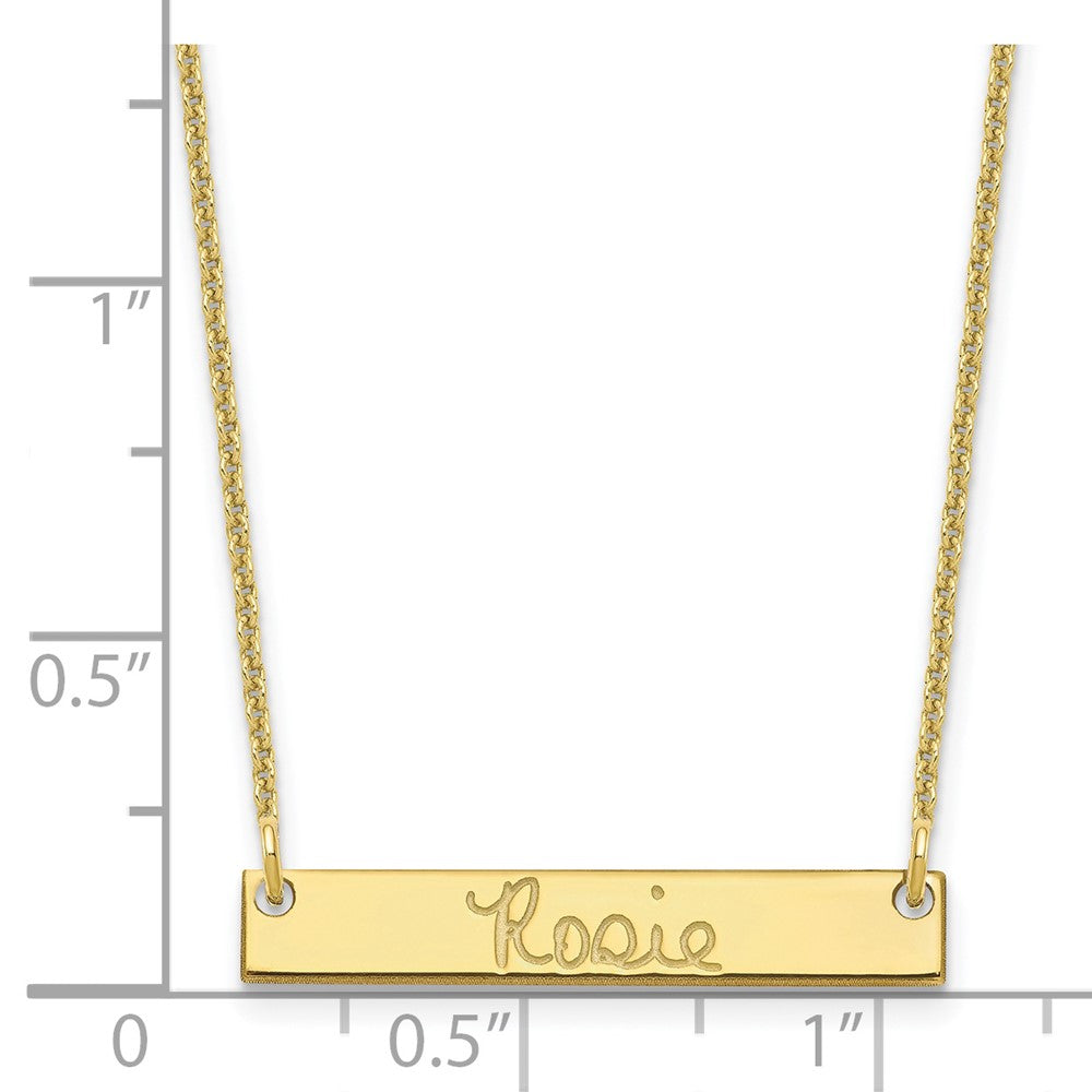 10k Yellow Gold Small Signature Bar Necklace