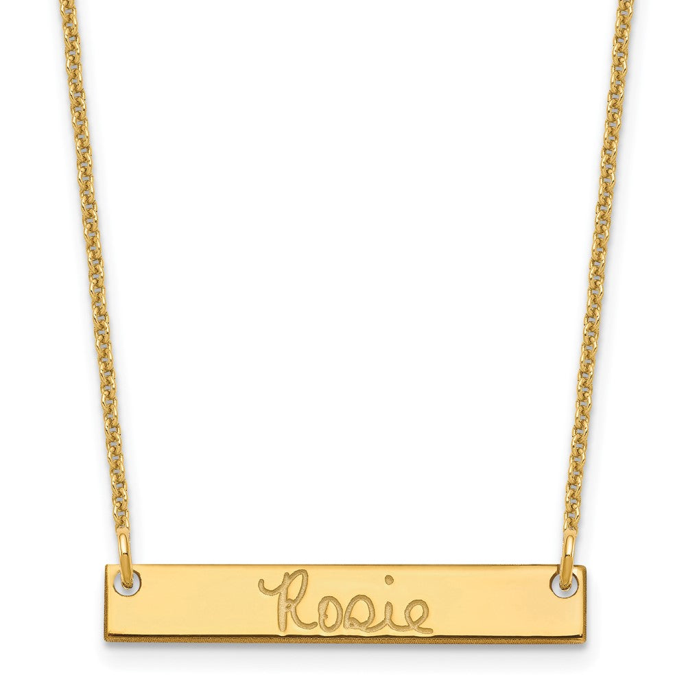 10k Yellow Gold Small Signature Bar Necklace