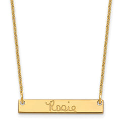 10k Yellow Gold Small Signature Bar Necklace