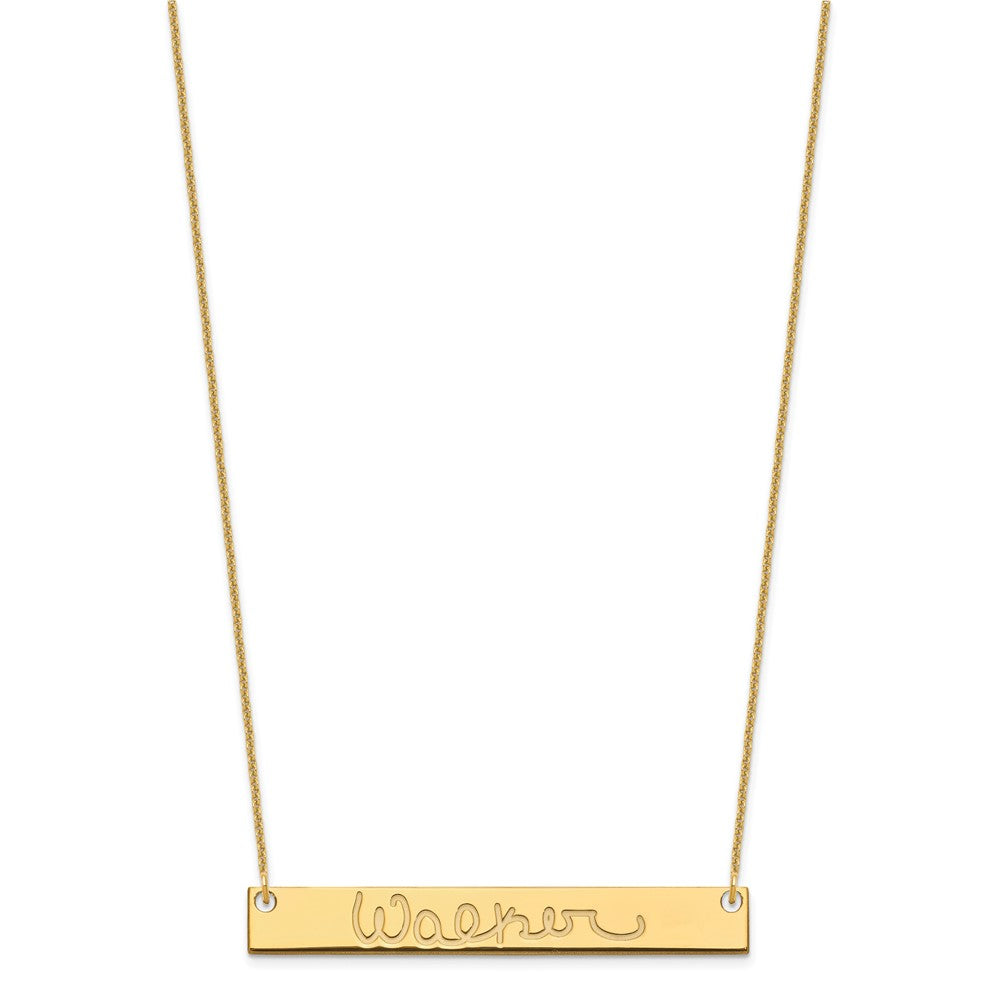 10k Yellow Gold Large Signature Bar Necklace