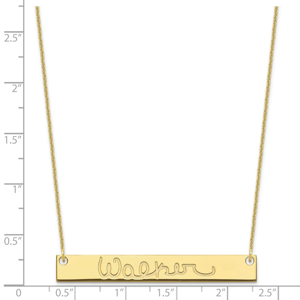 10k Yellow Gold Large Signature Bar Necklace